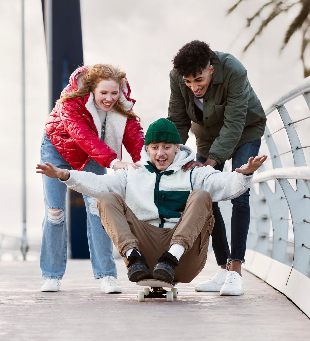 teenagers having fun