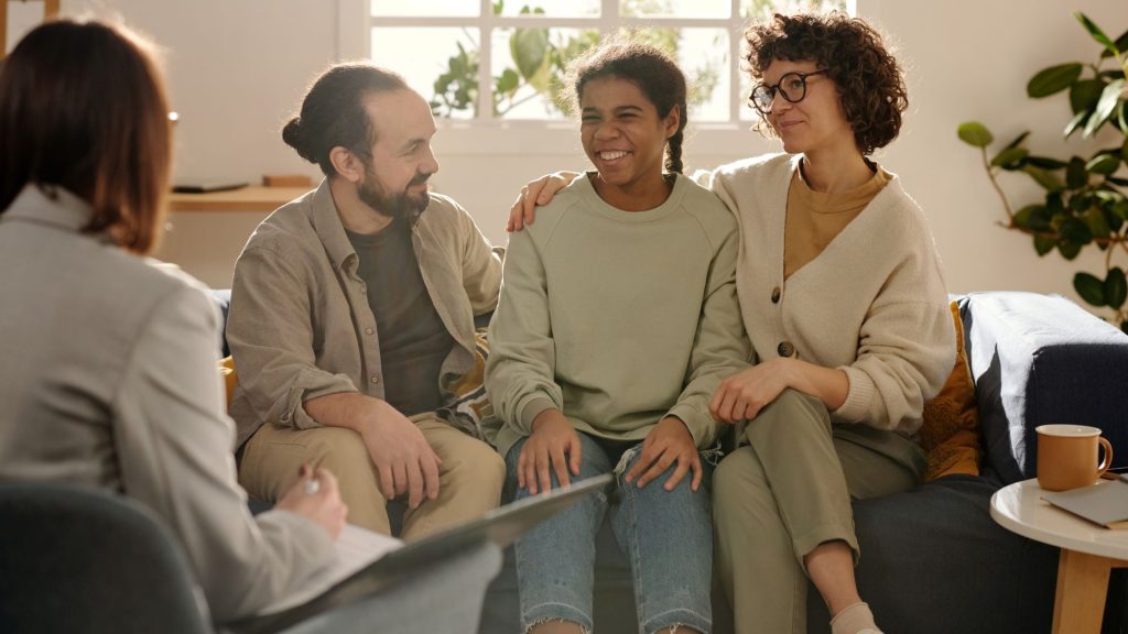 Family seeking guidance to psychologist